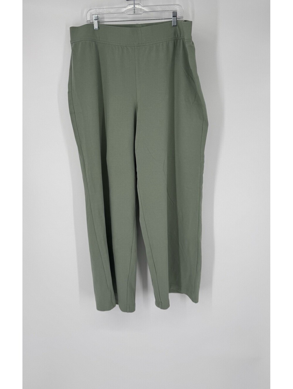 Lands’ End Starfish Wide Leg Pants Lily Pad Green Wide Leg Knit Casual Size XXL